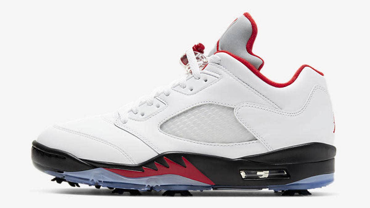 The OG 'Fire Red' Air Jordan 5 is releasing as a golf shoe in Feb. 2020. Click here for a first look along with the release info.