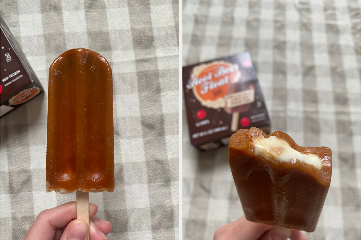 a bitten into root beer float bar