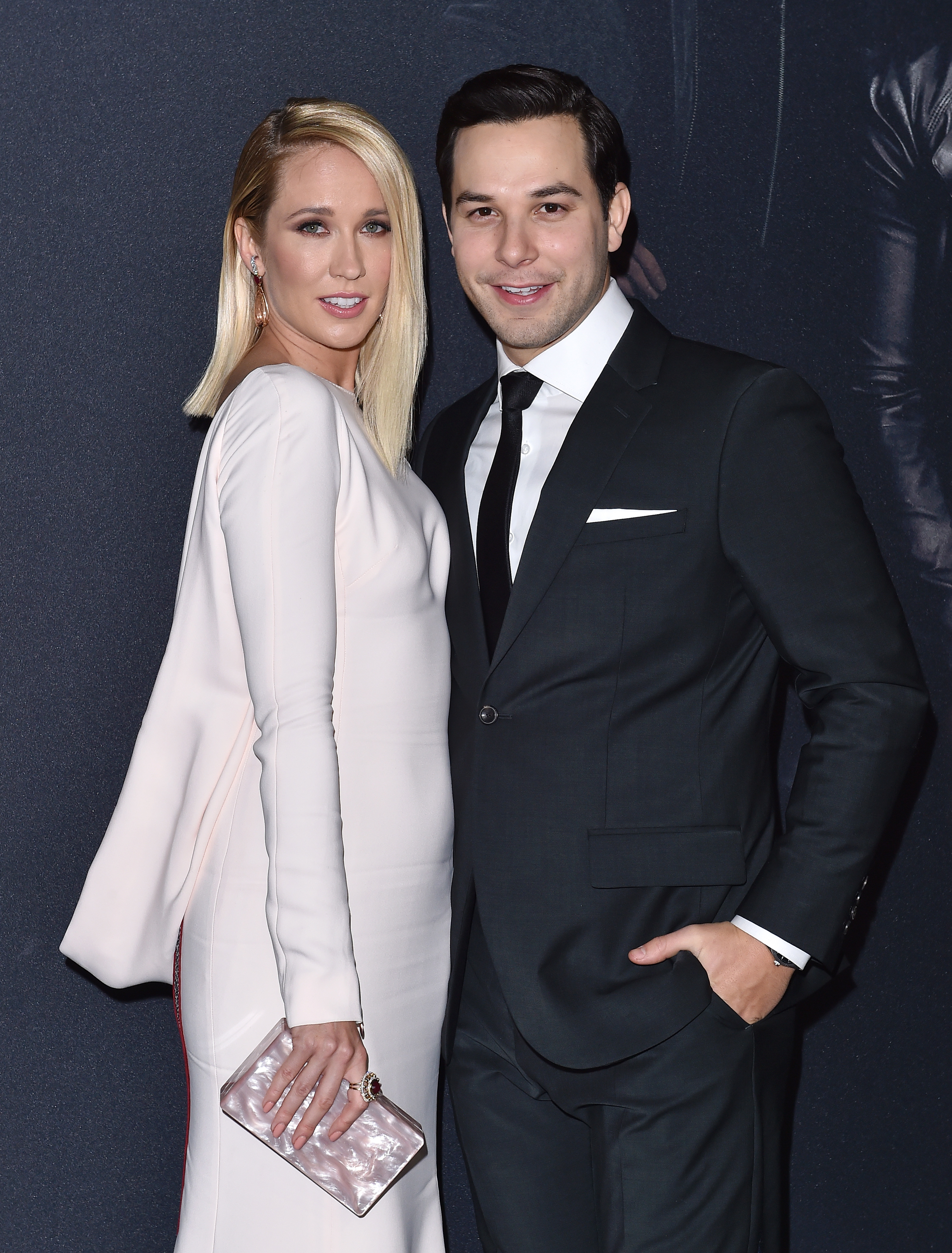 Anna Camp and Skylar Astin at the premiere of Pitch Perfect 3