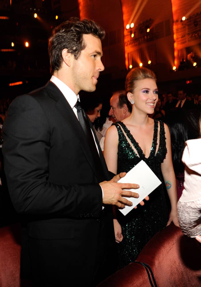 Scarlett Johansson and Ryan Reynolds at the 64th annual Tony Awards