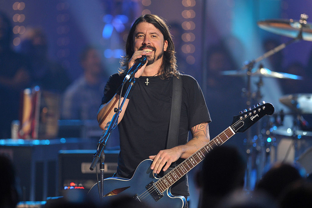 Closeup of Dave Grohl onstage