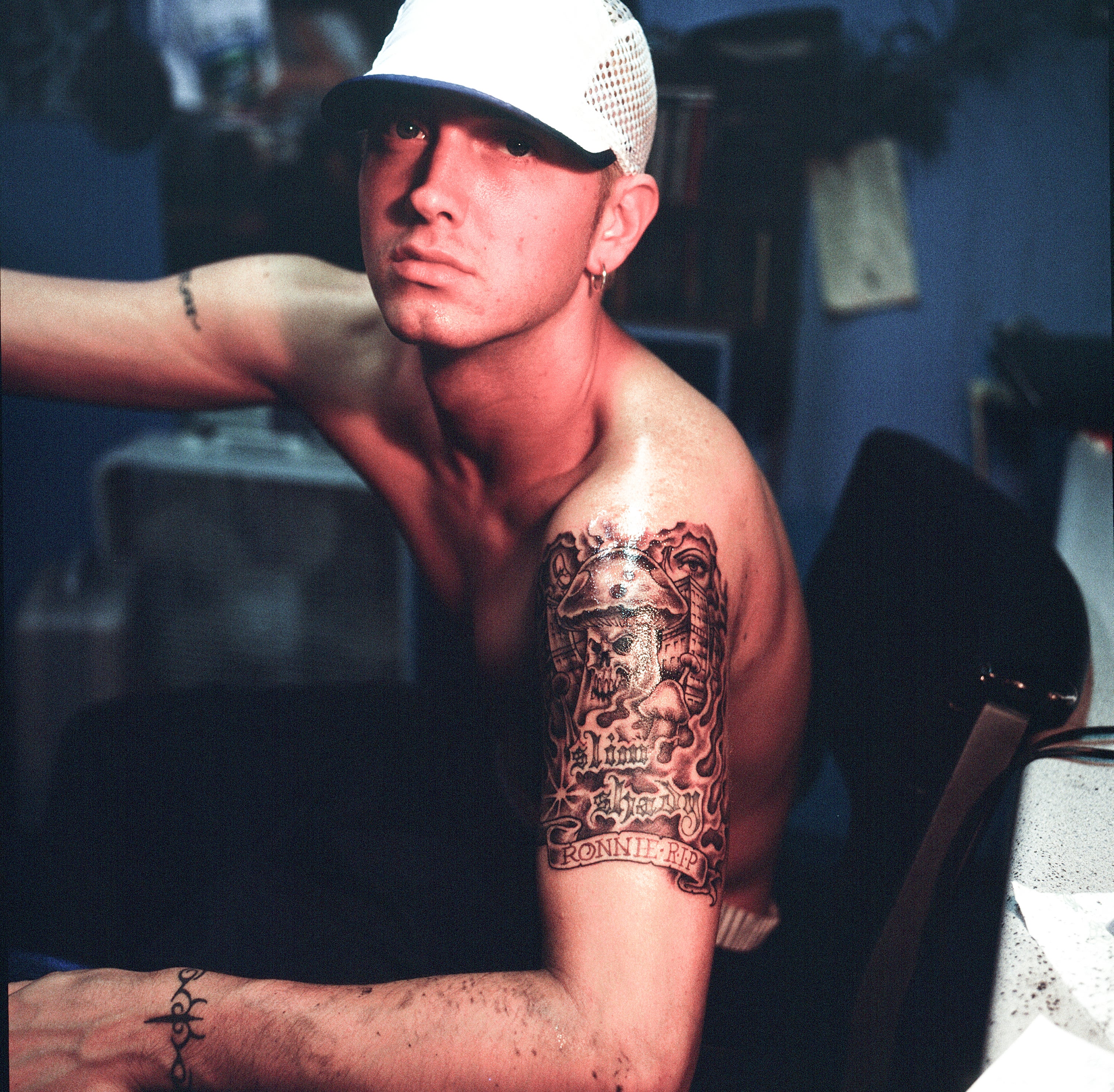 eminem with a fresh tattoo