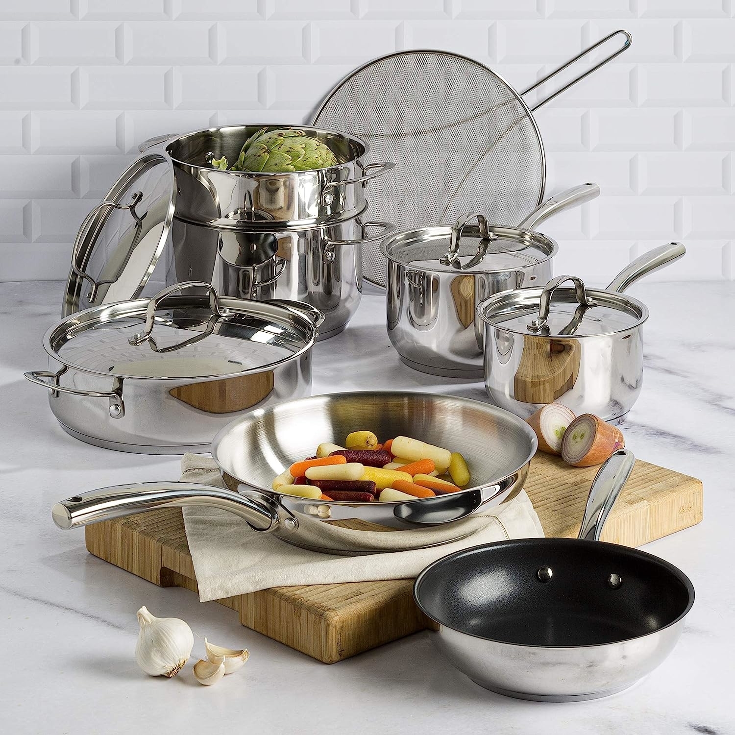 the 12-piece stainless steel cookware set
