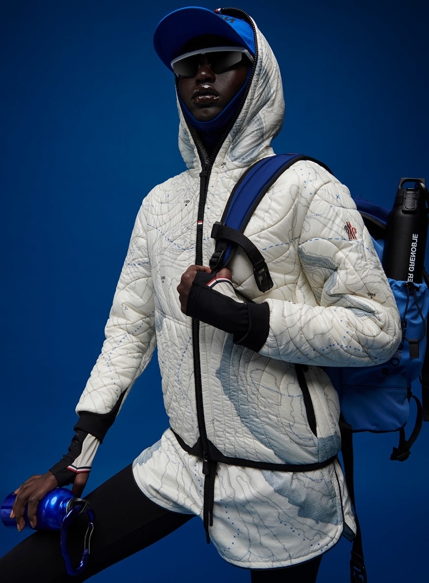 A Moncler model wears apparel from Moncler&#x27;s Pre Fall 2023 collection