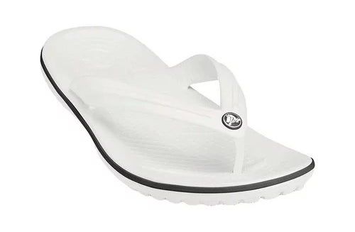 The white thong sandals.