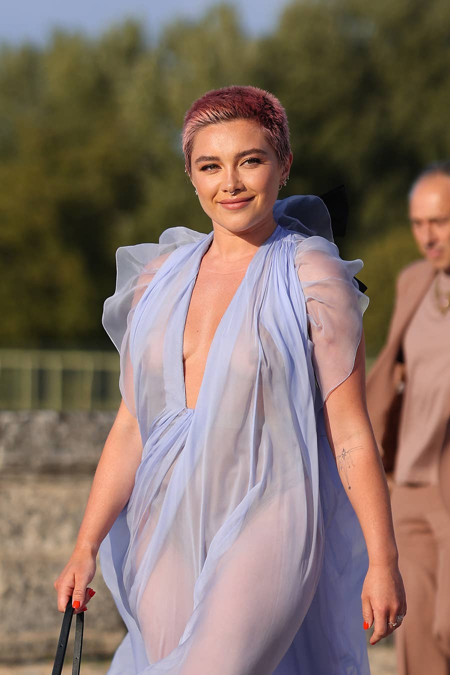 florence pugh blue dress Florence Pugh best fashion after Oppenheimer UK dress