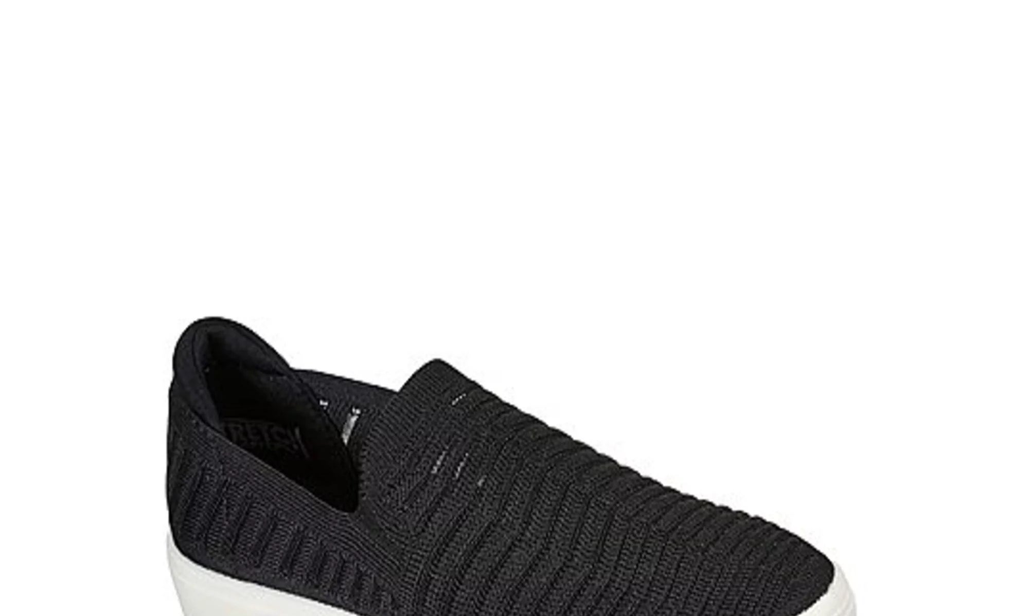 The black slip-on knit sneakers