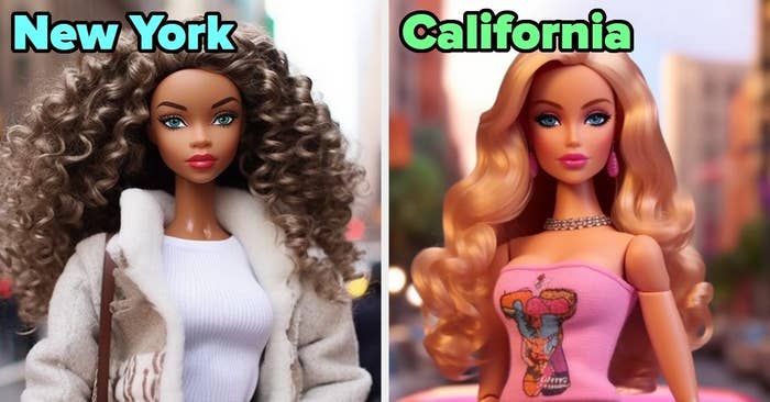 New York and California Barbies