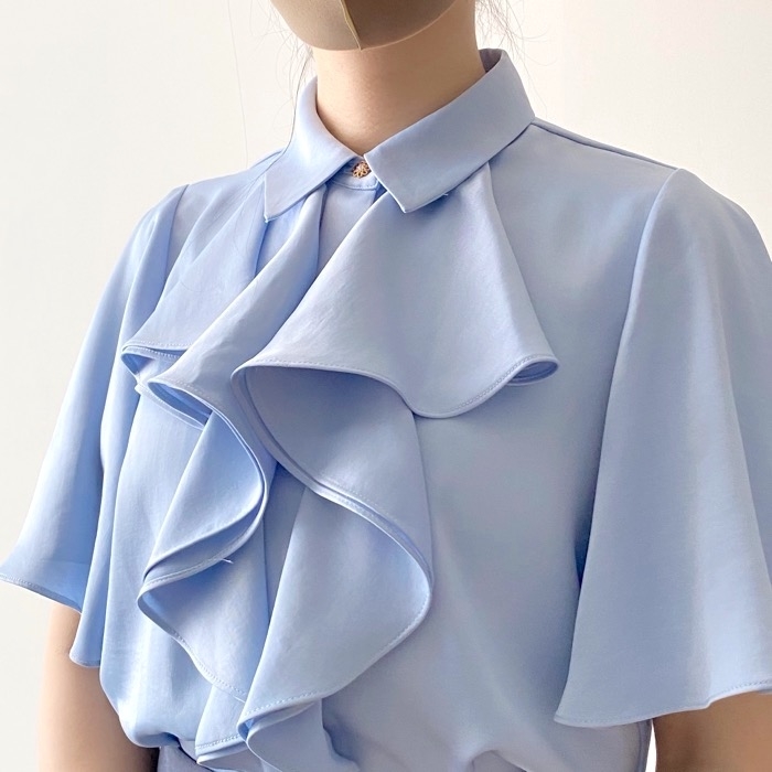 新品☆ZARA ザラ フリル付きデニムトップス S - メルカリ