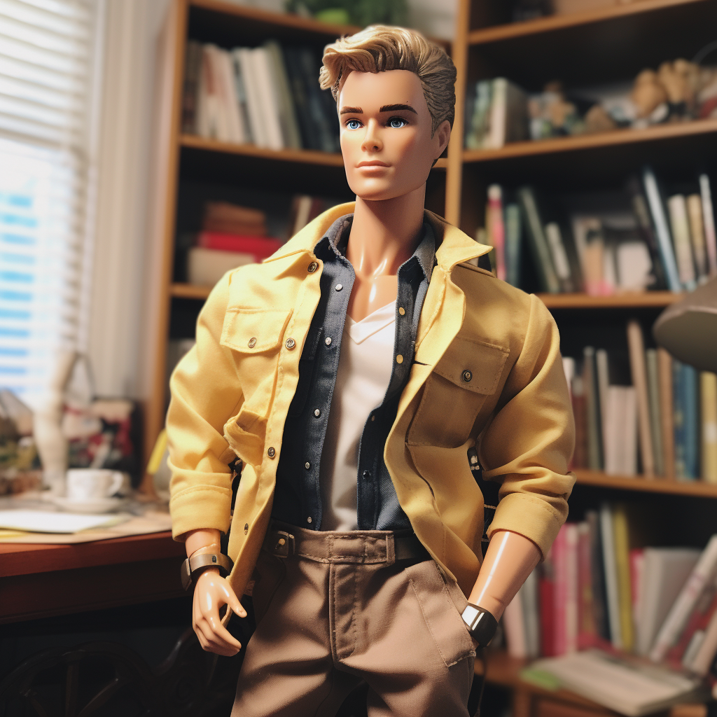 Blonde Ken with short jacket and shirts