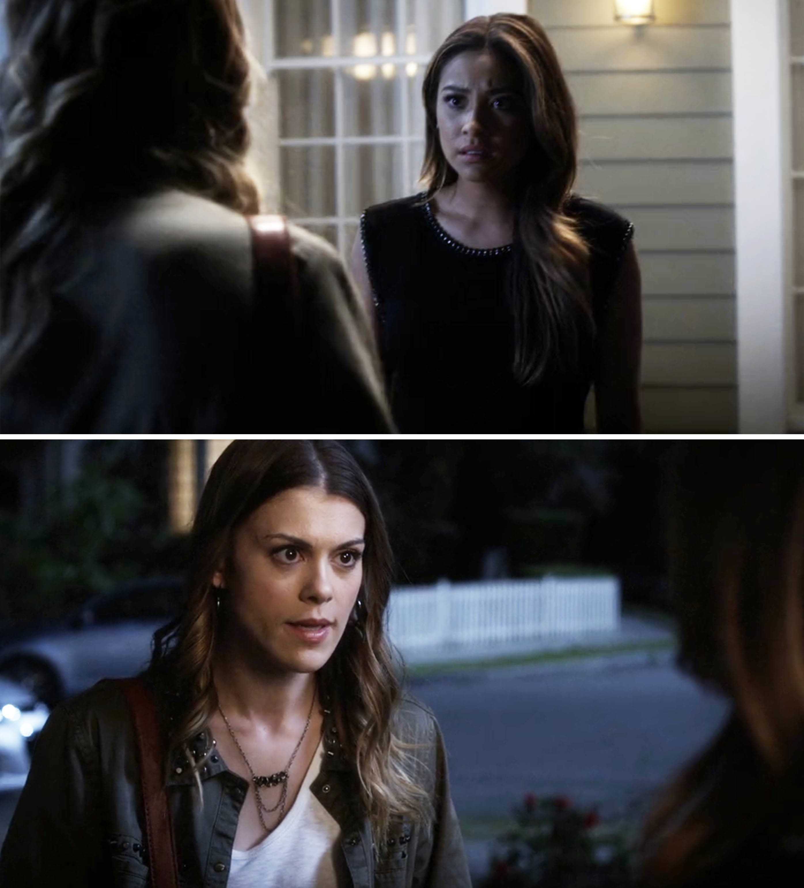 Lindsey and Shay speaking in a scene from Pretty Little Liars
