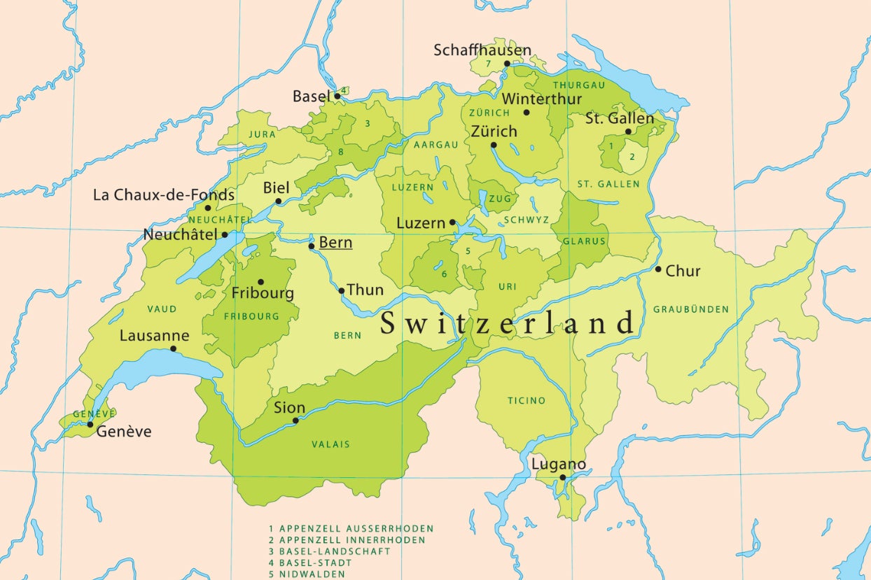 a map of switzerland