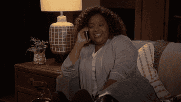 sherri giggling on the phone on call your mother