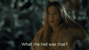A GIF of two women, with one saying &quot;what the hell was that?&quot; and the other saying &quot;the impossible&quot;