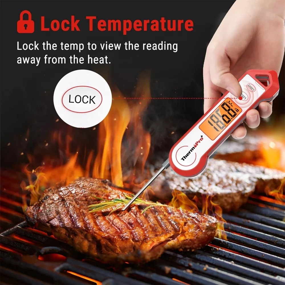 red digital meat thermometer