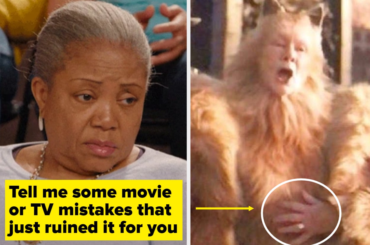 A split thumbnail, with two images - one showing an unimpressed looking older woman and one showing an image of Judi Dench as a cat with a human hand