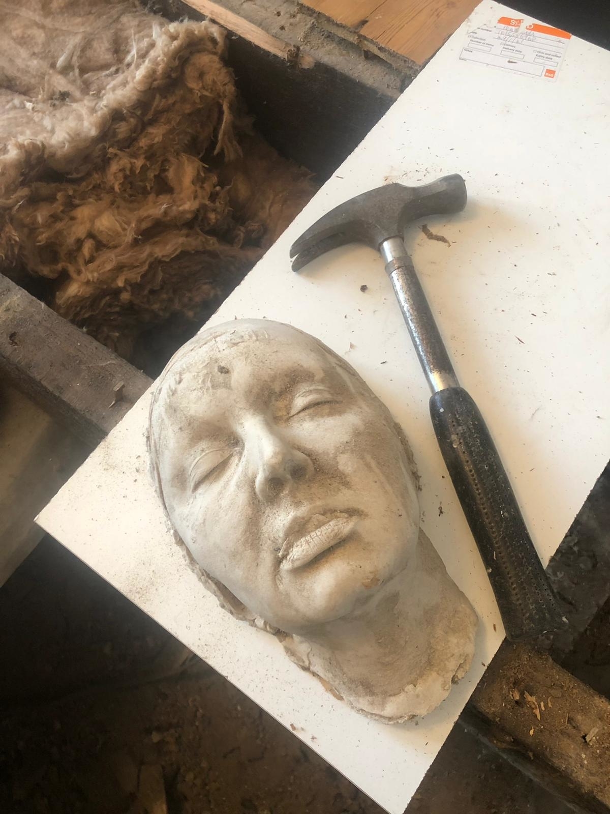 Possible death mask or alignate mold made of someone&#x27;s face