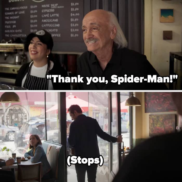character says, thank you spider man as ant-man leaves