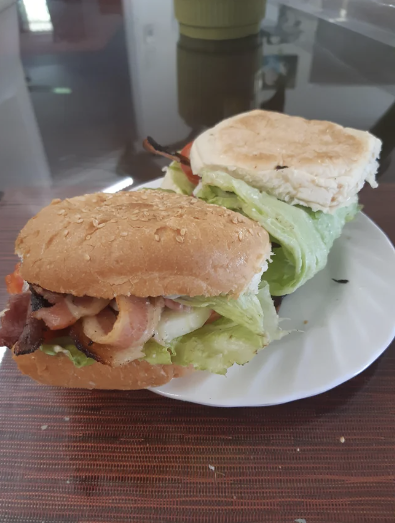 Burgers with lettuce wrapped around ingredients