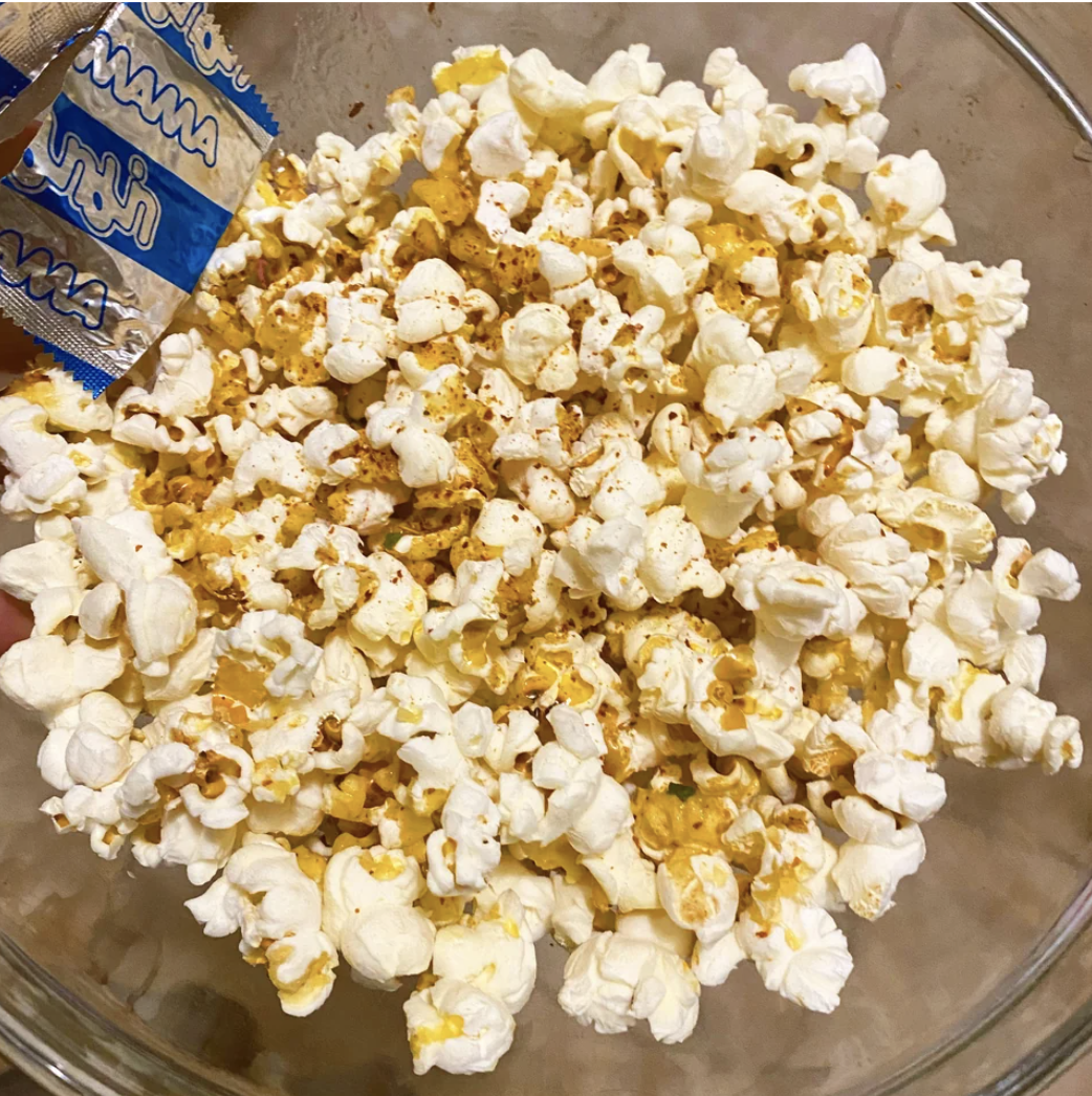 Close-up of popcorn with seasoning