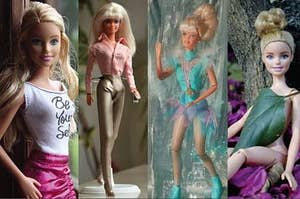 Four different Barbie's with different looks