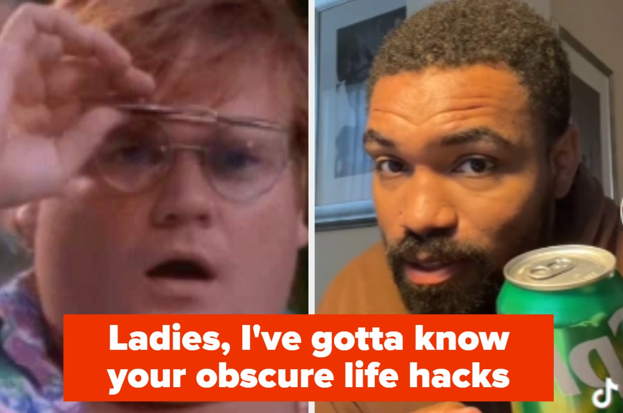 A split thumbnail, with two images - one showing a man lifting his sunglasses in shock and one showing a man with a soda can