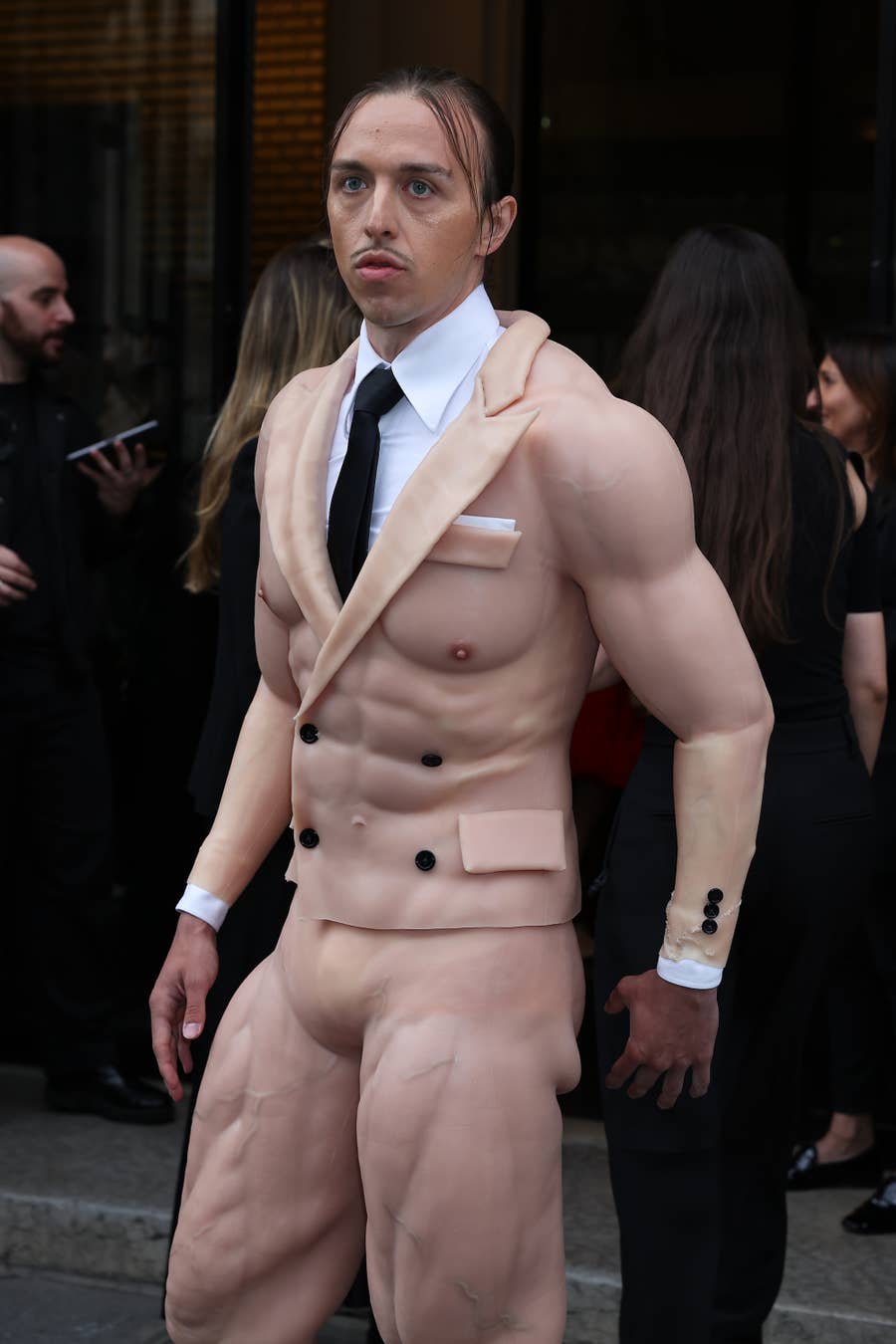 Tommy Cash's Naked Muscle Suit At Paris Fashion Week