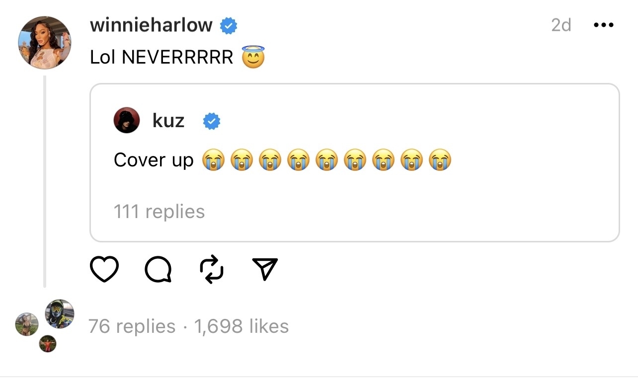 Winnie Harlow Hops on Kyle Kuzma's Lap as Usher Tries to Serenade Her