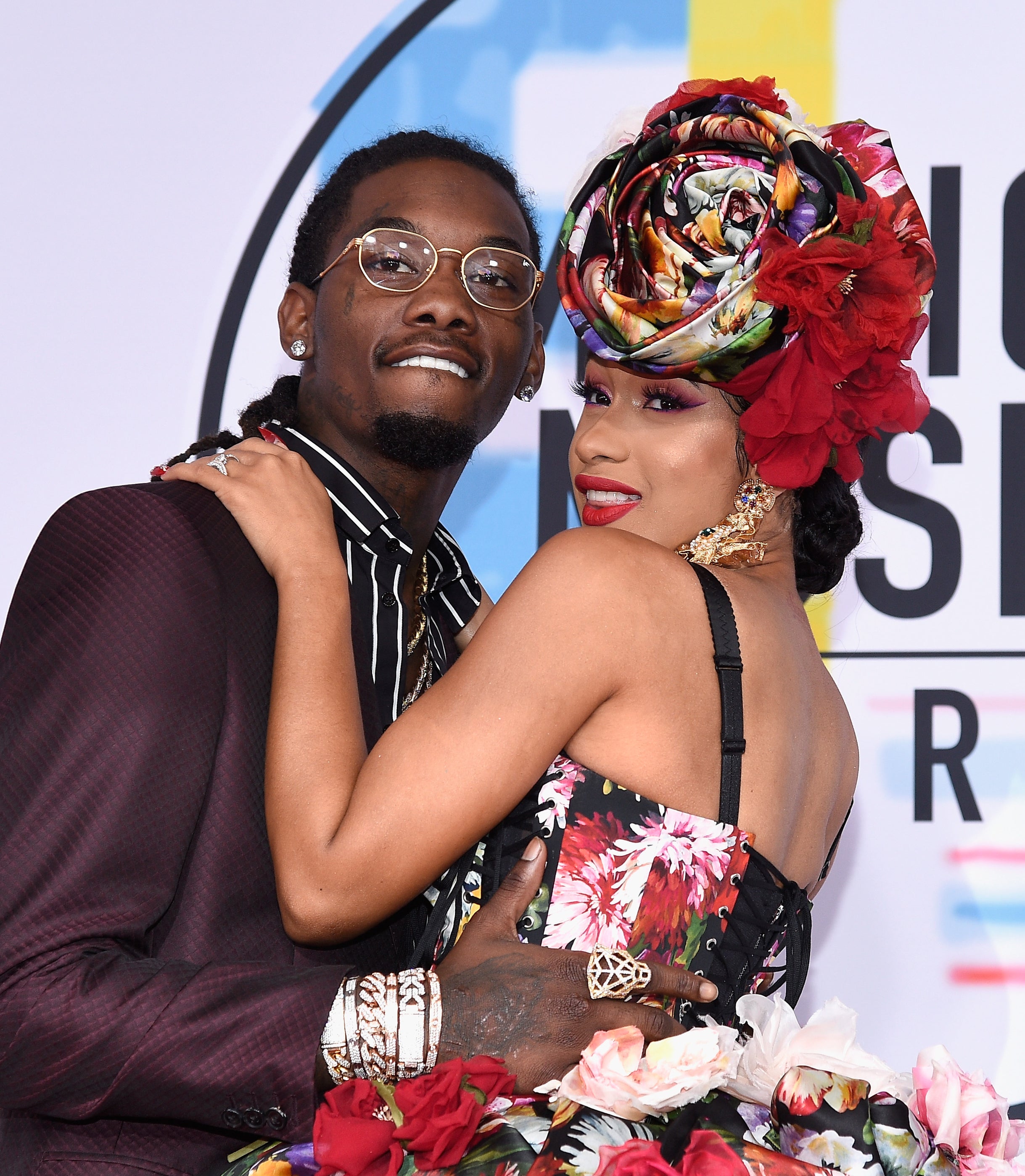 Closeup of Offset and Cardi B