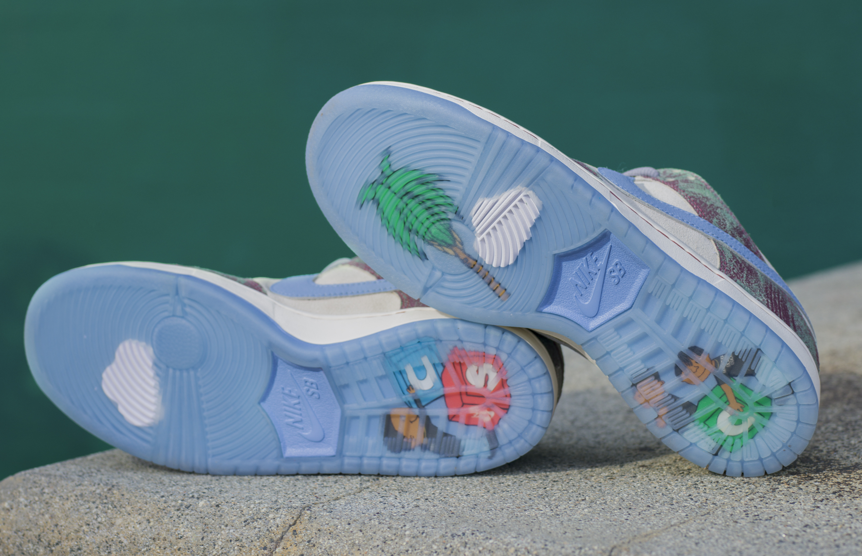 The outsoles of the CSC x Nike SB Dunk Low are a window to more signature CSC graphics.