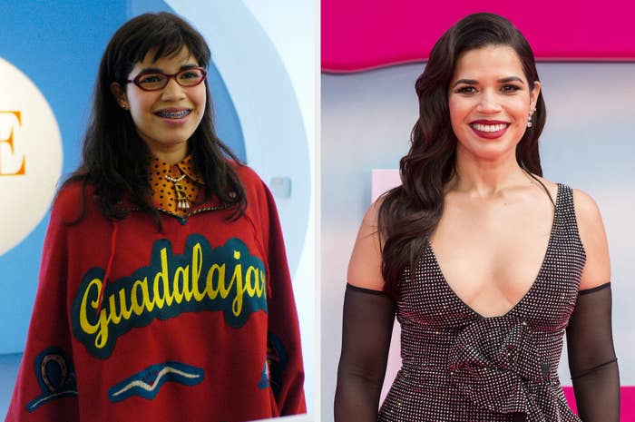 Side-by-side of America Ferrera in &quot;Ugly Betty&quot; vs. now
