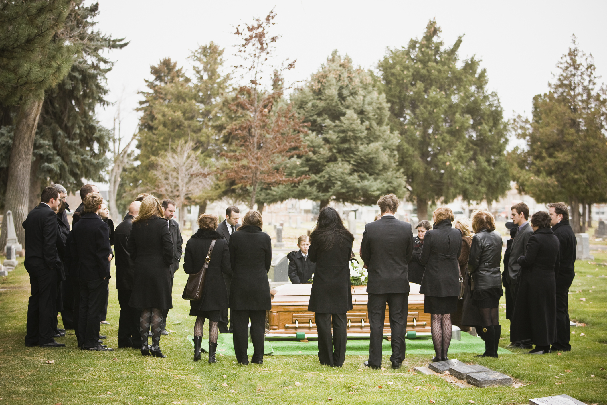 People at a funeral