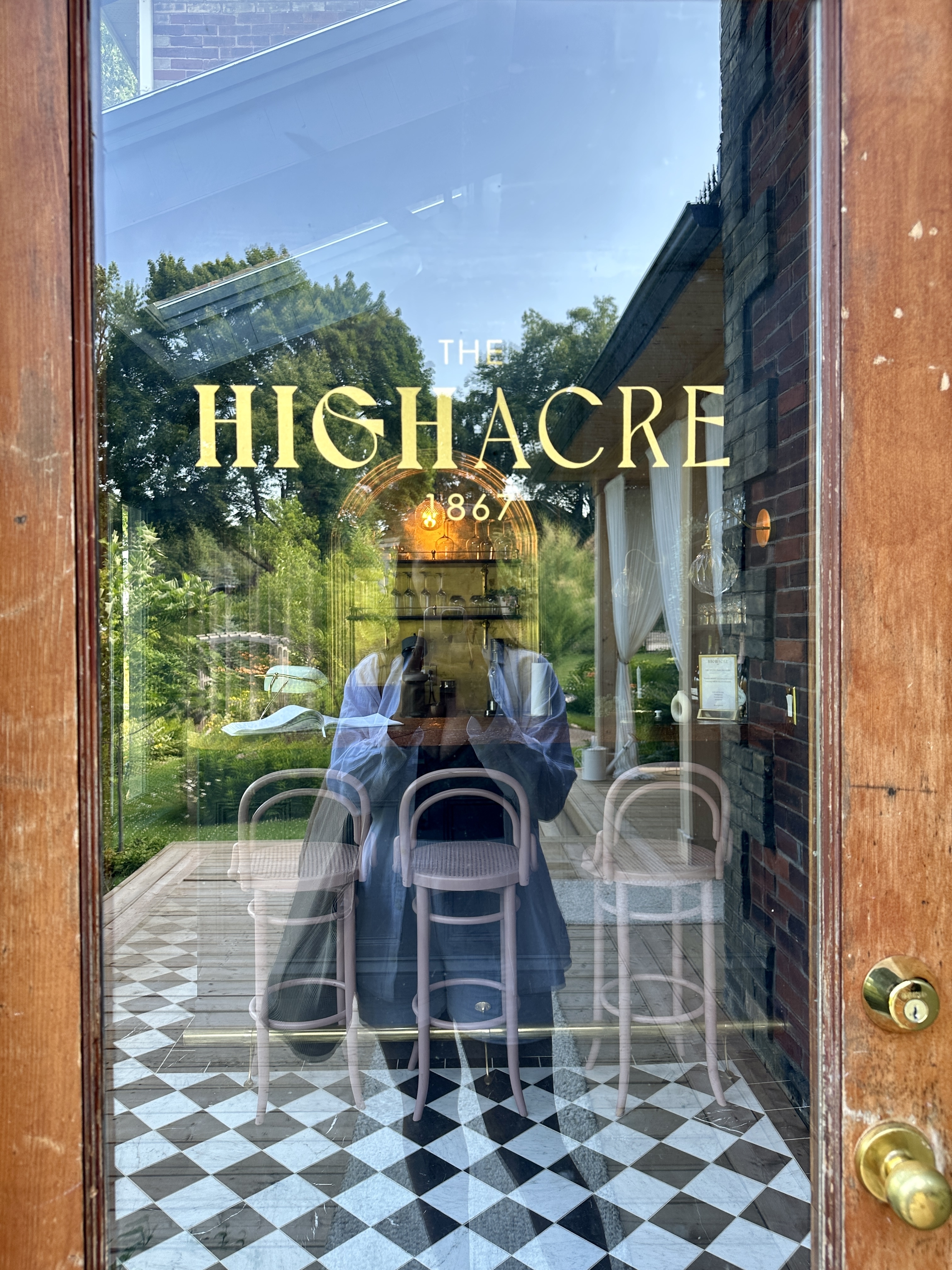 A selfie taken on a HighAcre door