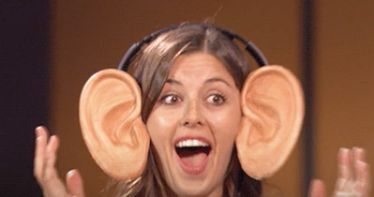 A woman wearing large ears