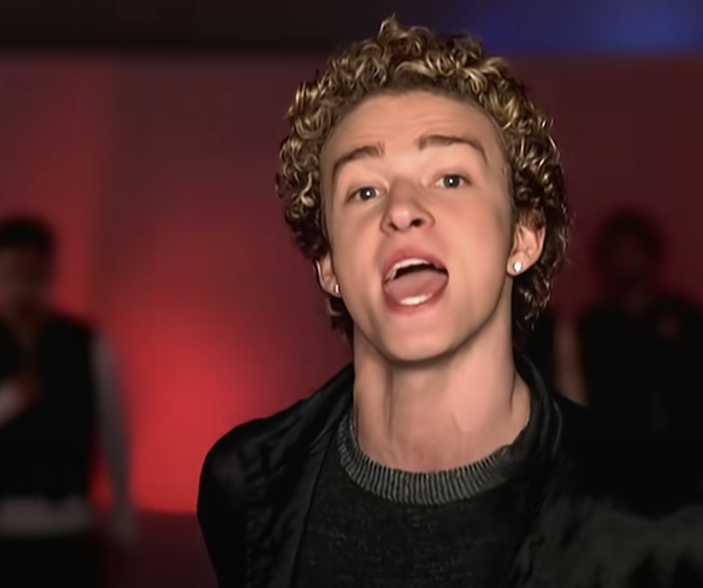Justin Timberlake singing in a music video