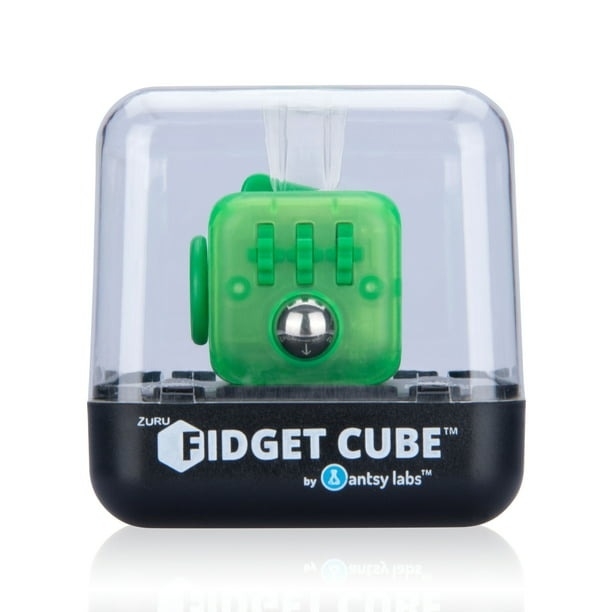 the green fidget cube in packaging