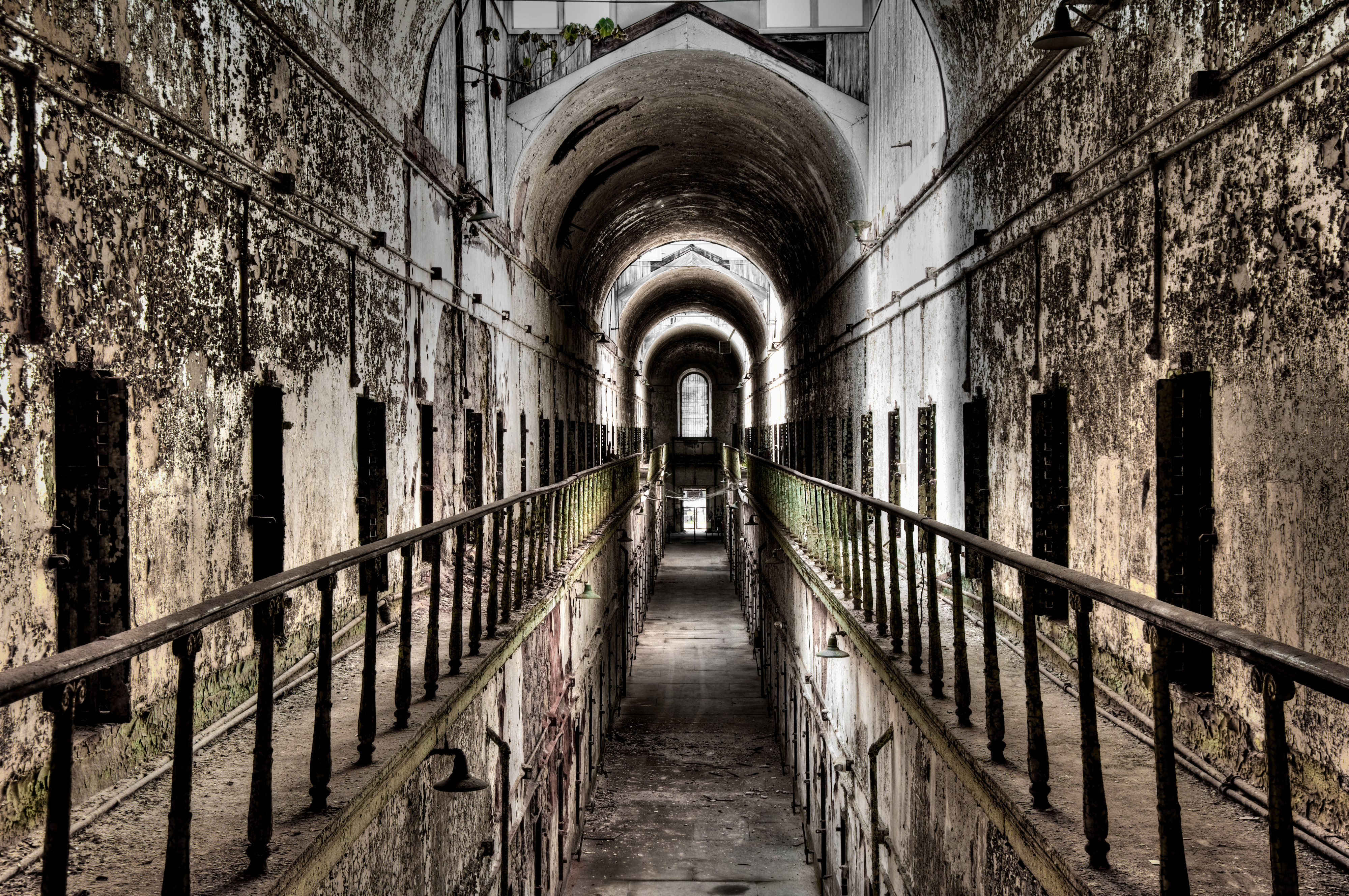 Eastern State Penitentiary cellblock view