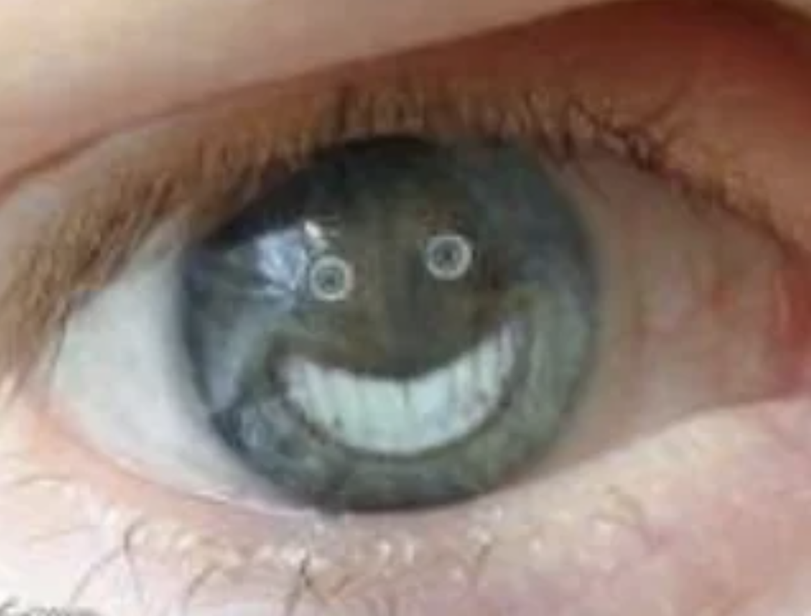 An eyeball with a smiley face