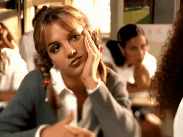 GIF of Britney Spears in class