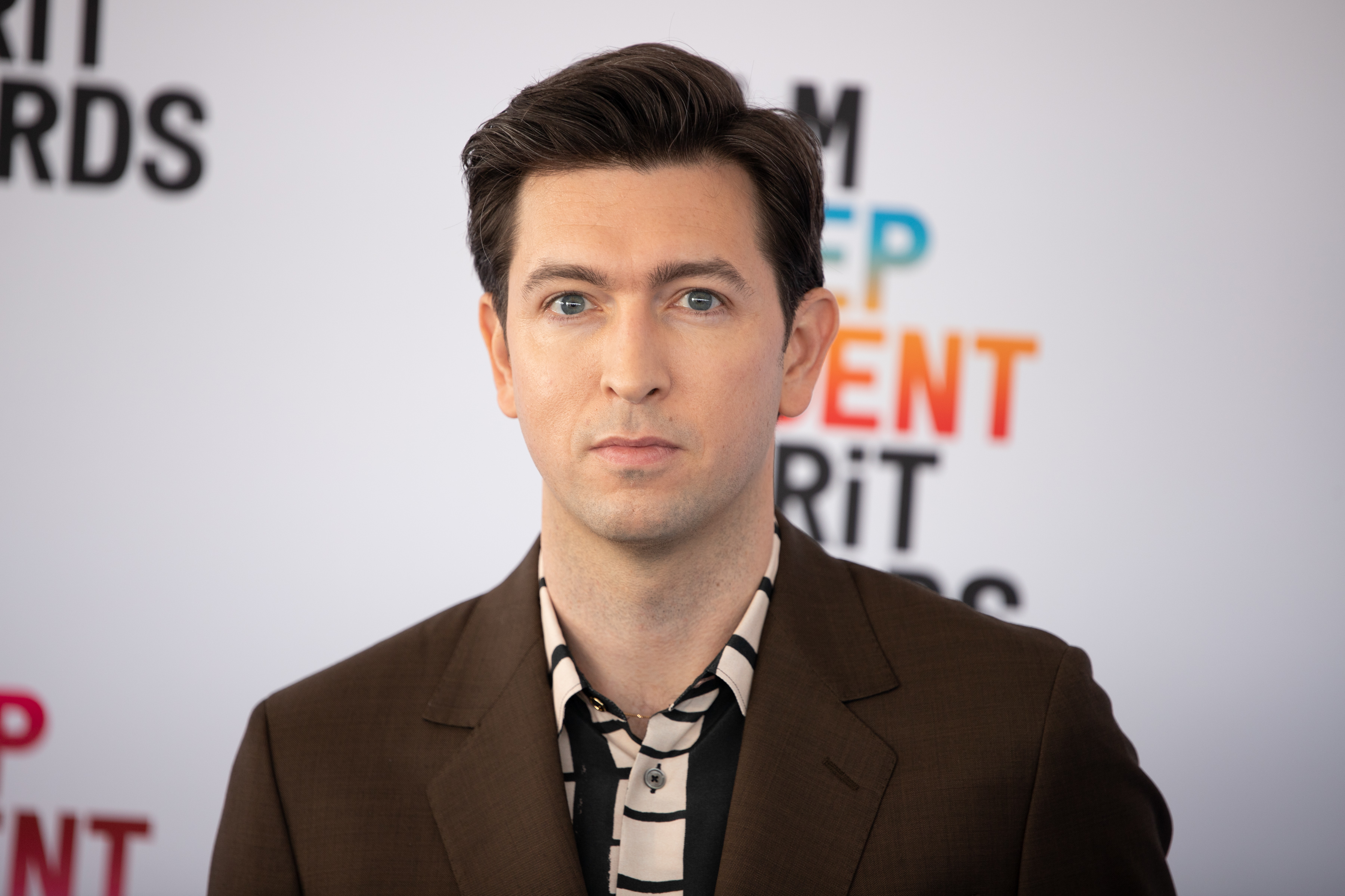 Close-up of Nicholas at a media event