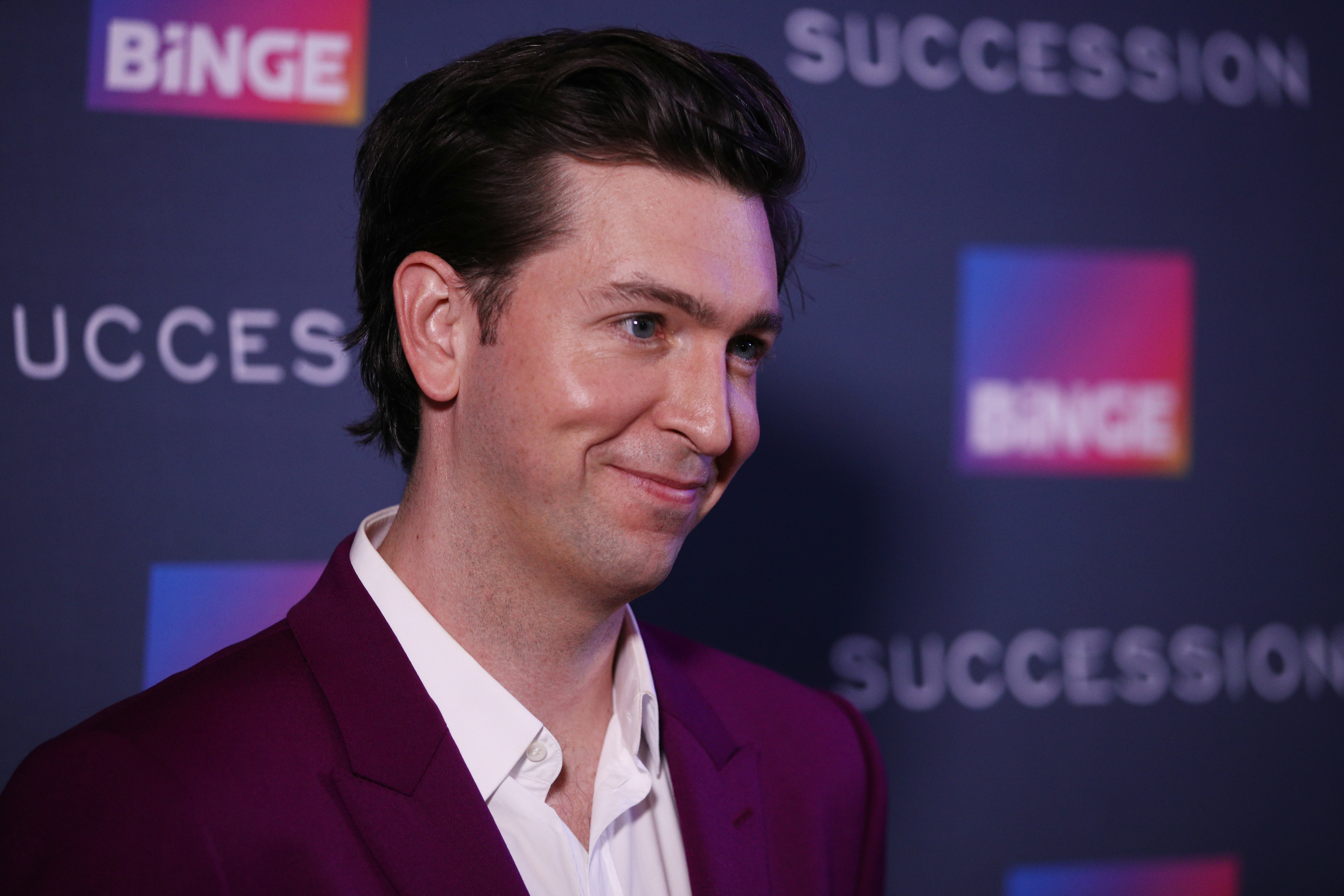 Close-up of Nicholas at a media event