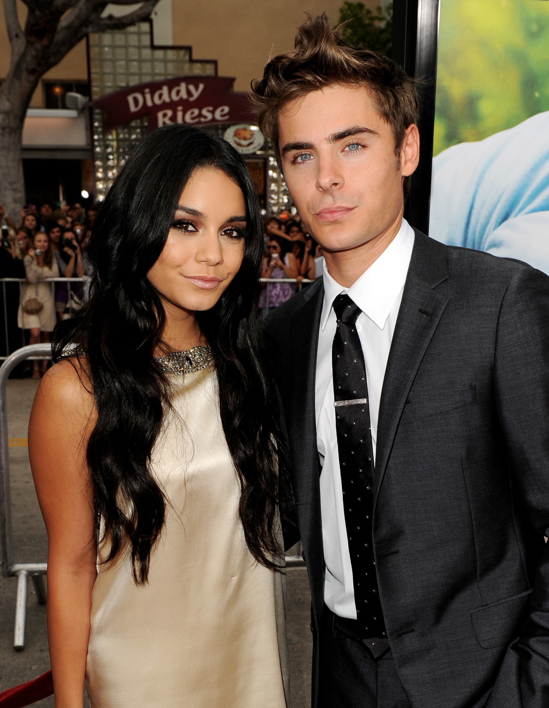 Close-up of Zac and Vanessa at a media event