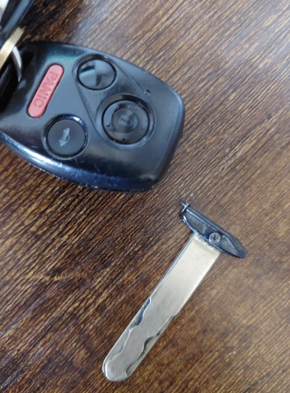 A broken car key