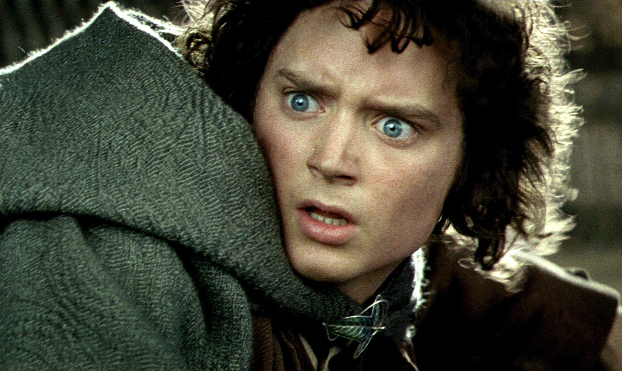 Close-up of Elijah as Frodo
