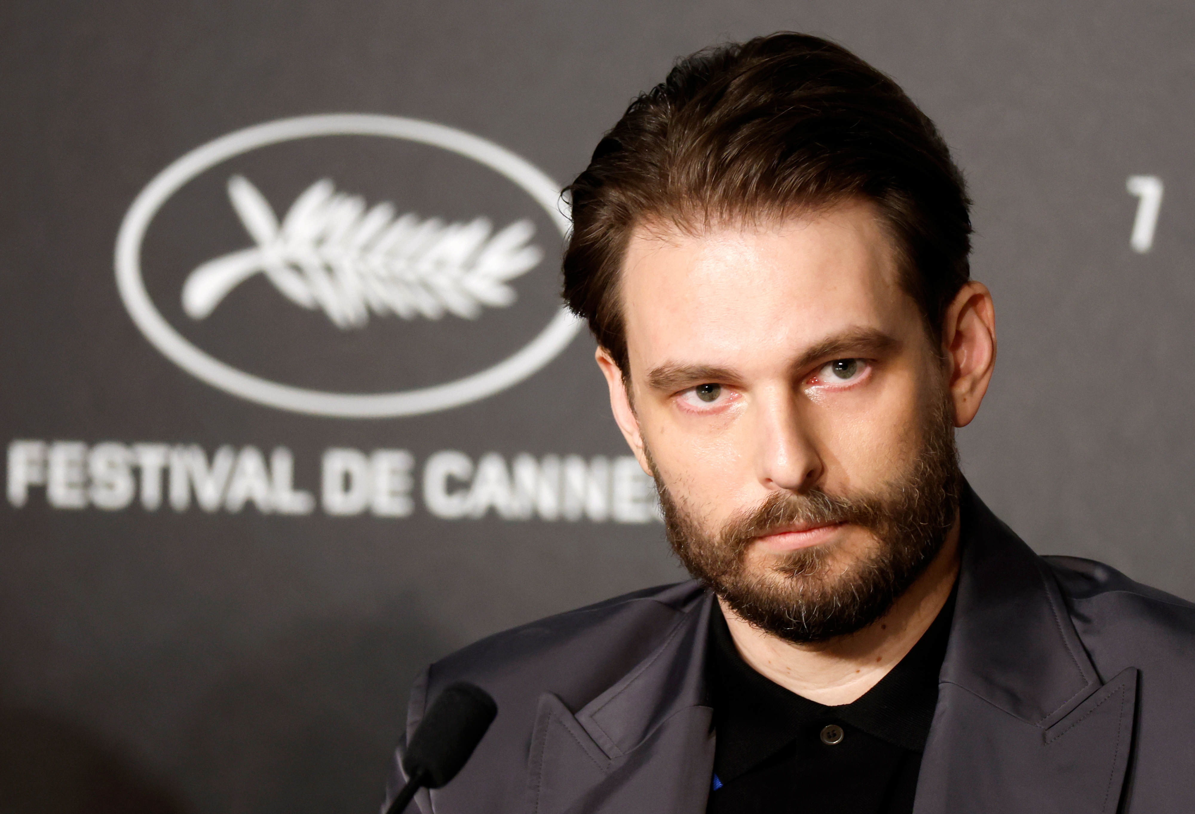 A close-up of Sam Levinson at the Cannes Film Festival