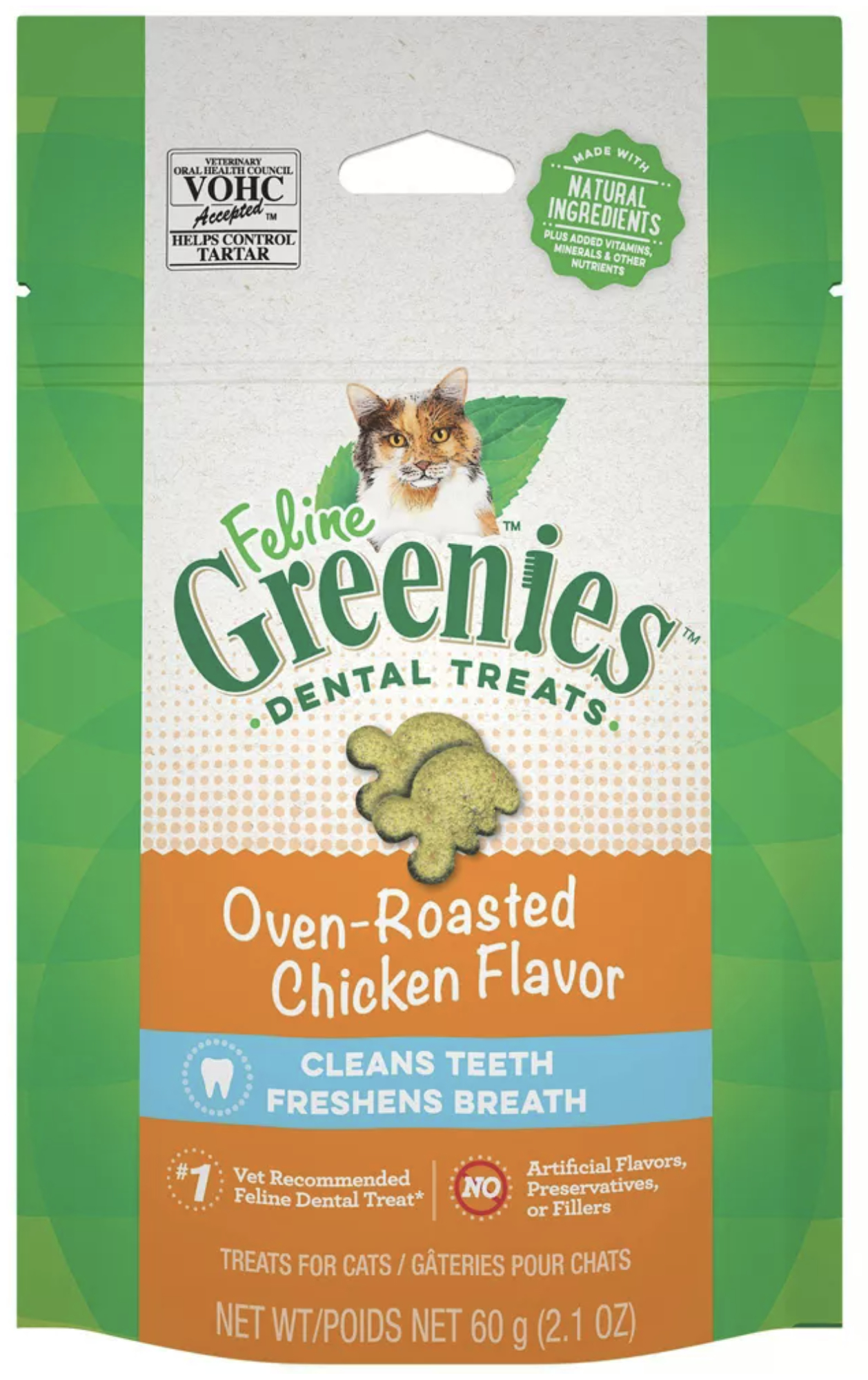 the bag of chicken-flavored greenies