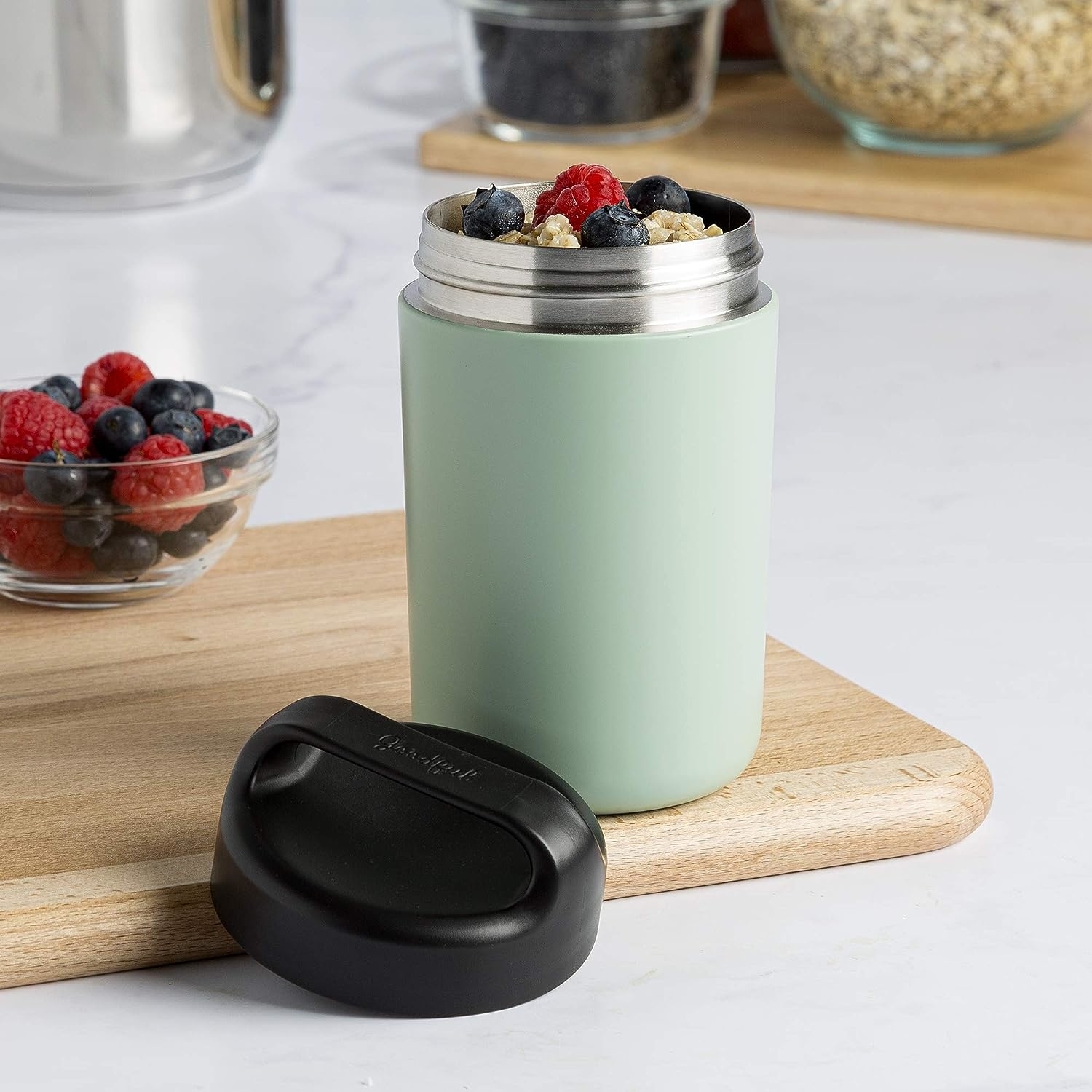 insulated food jar in mint color