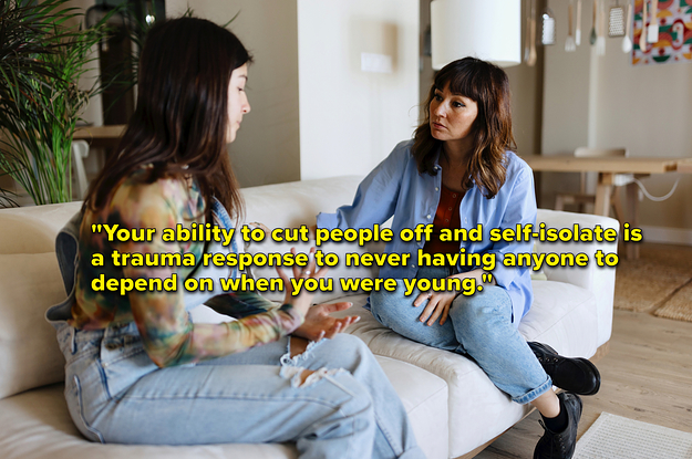 A child sits and expresses herself to her mom