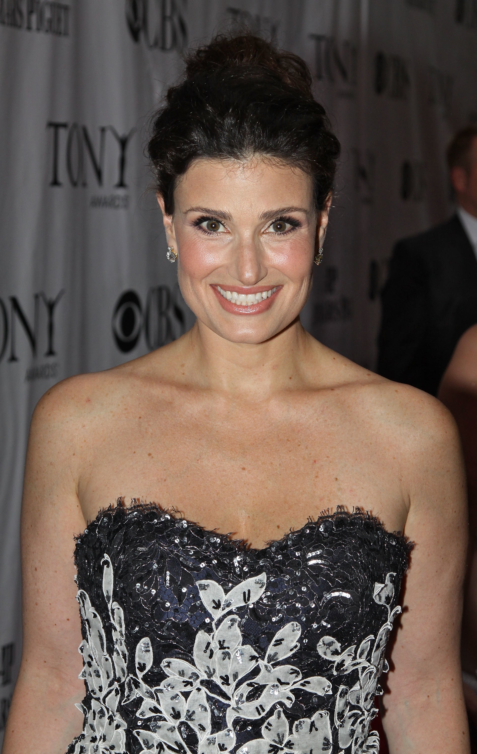 Close-up of Idina smiling at a media event