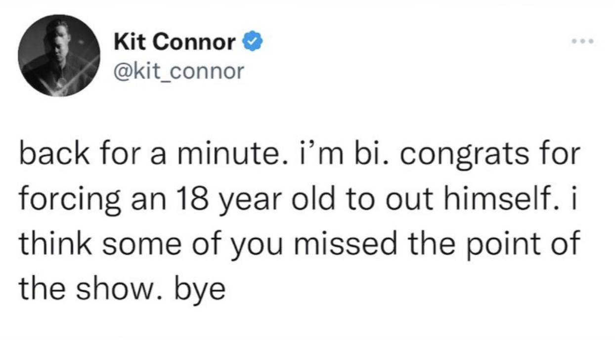 Screenshot of Kit Connor&#x27;s coming out tweet